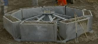 Foundation with ballast tank filled with dirt